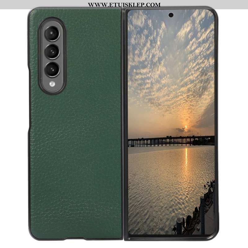 Etui do Samsung Galaxy Z Fold 4 Efekt Vintage Ze Sztucznej Skóry Liczi